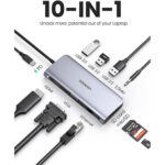 TYPE-C to HDTV 10 in 1 LAN+type-C+SD CARD =USB3.0+Audio+HDTV+VGA - Image 2